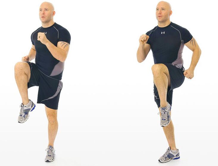 Running in place with high knees effectively increases potency